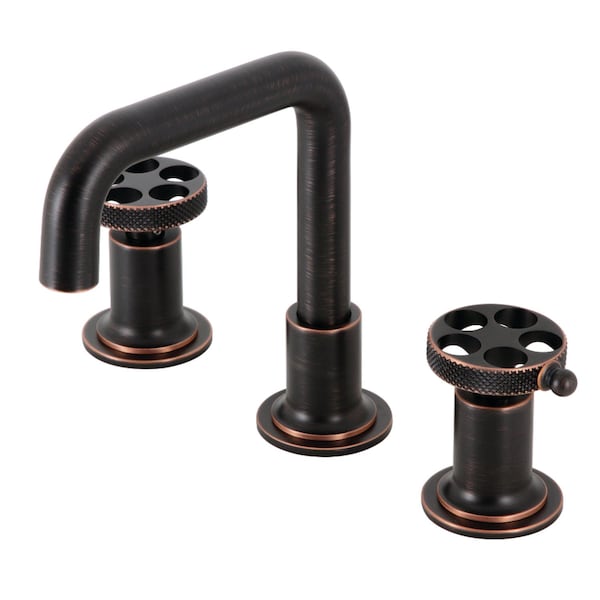Kingston Brass KS142RKXNB Widespread Bathroom Faucet with Push Pop-Up, Naples Bronze KS142RKXNB - main